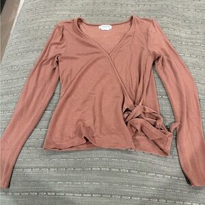 Lovers + Friends Rust Wrap Blouse